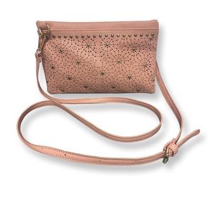 UNDER ONE SKY Crossbody Bag Pink w/Gold Accents